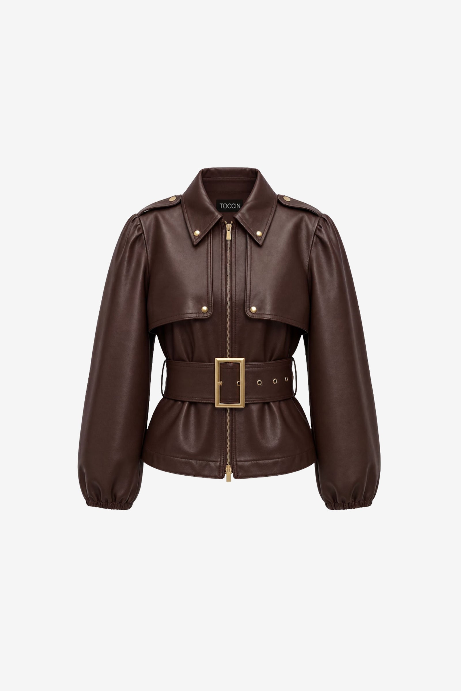 BRIGHTON BELTED ZIP-FRONT JACKET