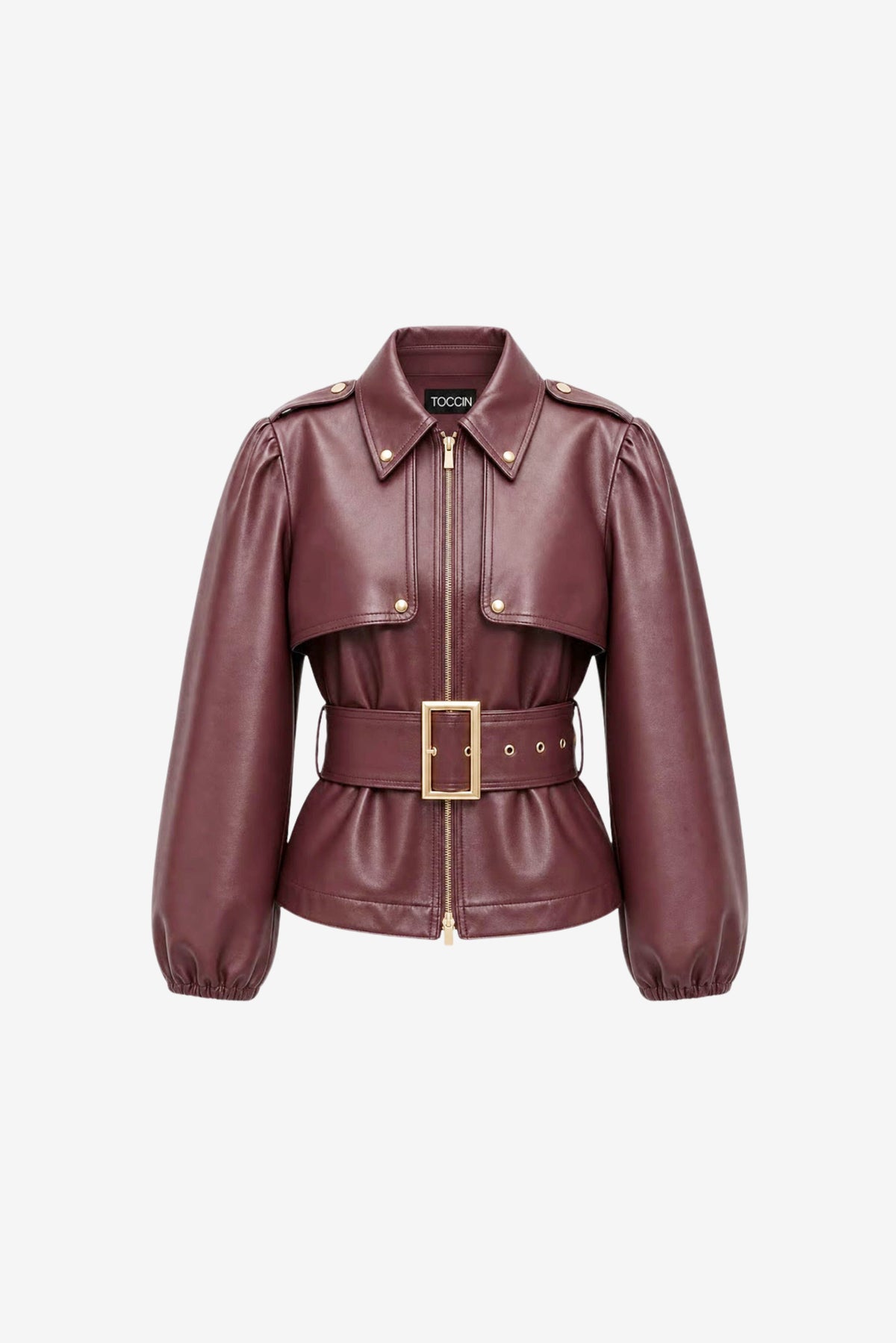 BRIGHTON BELTED ZIP-FRONT JACKET