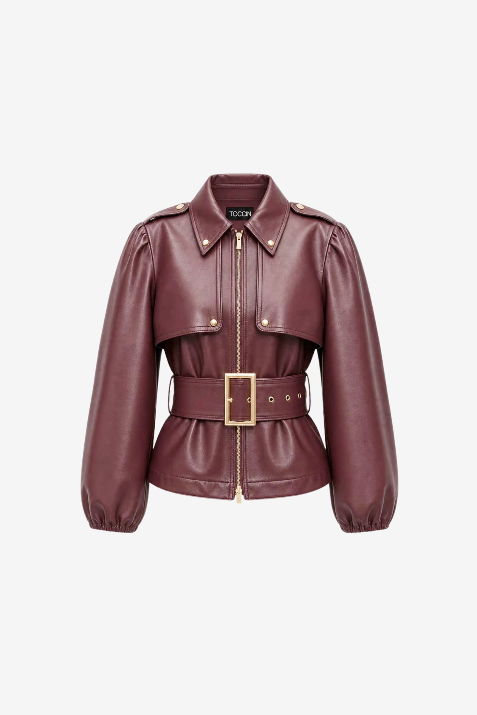 BRIGHTON BELTED ZIP-FRONT JACKET