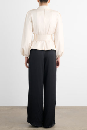 BRIGHTON BELTED ZIP-FRONT JACKET