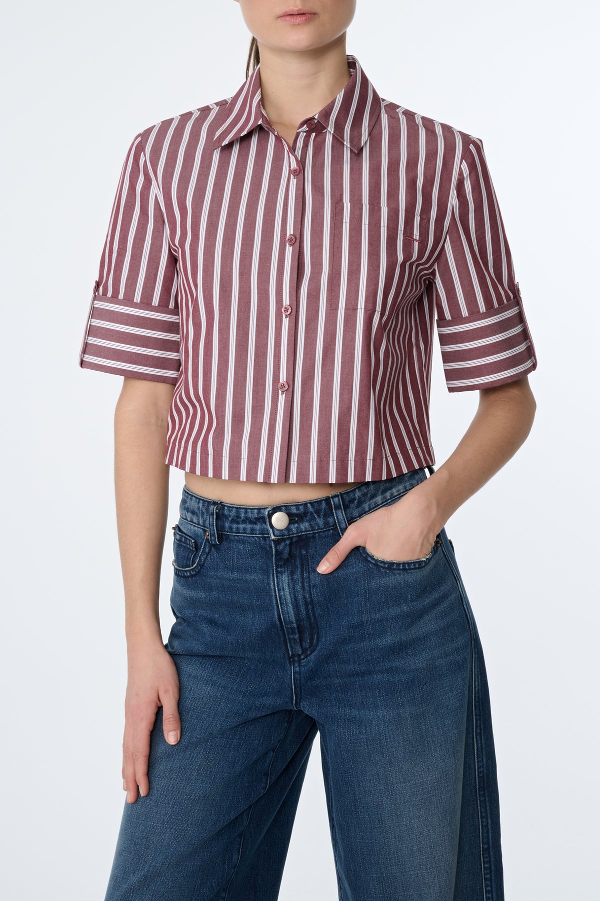 BROOKS CROPPED BUTTON DOWN