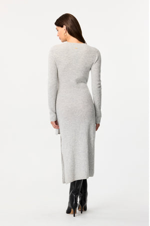 Blakely Long Sleeve Crew Neck Tie Front Dress - Toccin