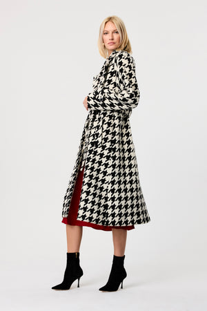 Brandy Houndstooth Trench Coat - Toccin