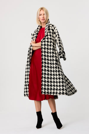 Brandy Houndstooth Trench Coat - Toccin