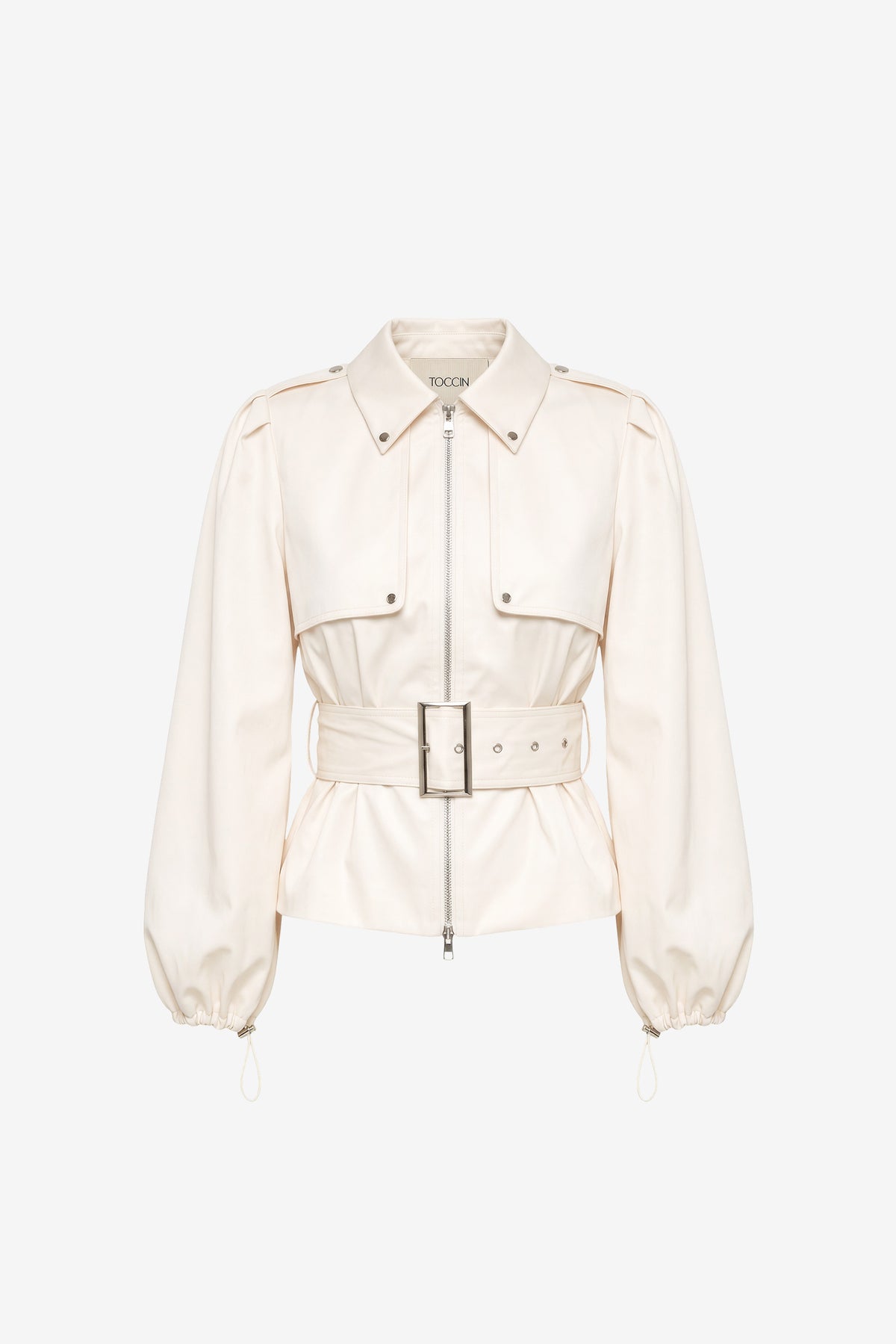 BRIGHTON BELTED ZIP-FRONT JACKET