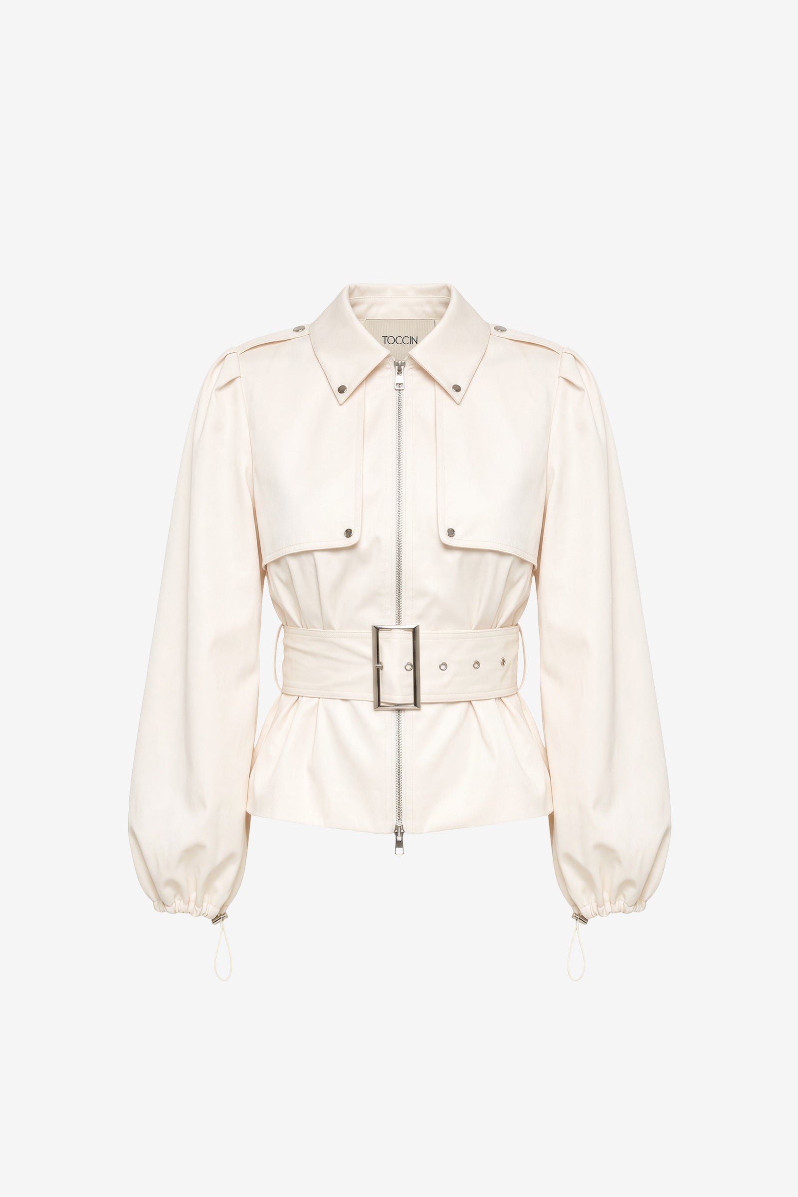 BRIGHTON BELTED ZIP-FRONT JACKET