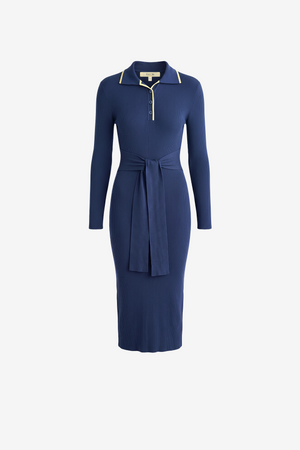 CARTER LONG SLEEVE POLO MIDI DRESS