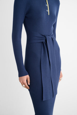 CARTER LONG SLEEVE POLO MIDI DRESS