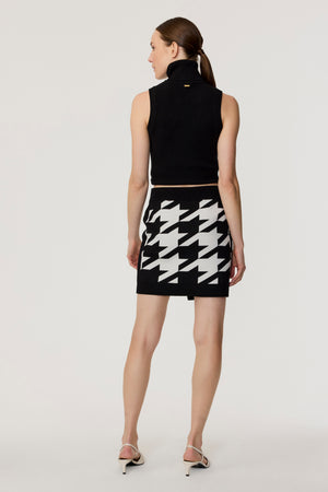 Jackie Houndstooth Knit Mini Skirt