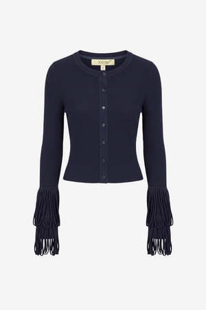 CLAUDIA CARDIGAN WITH LOOP FRINGE