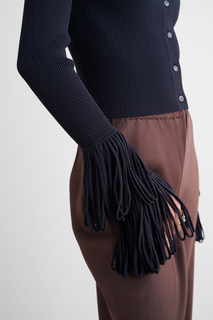 CLAUDIA CARDIGAN WITH LOOP FRINGE