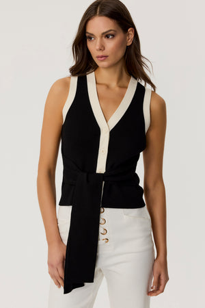 Collins Sleeveless Knit Tie Front Vest