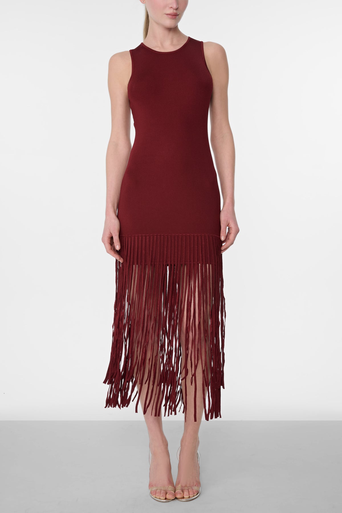 MARGAUX RACER MINI DRESS WITH FRINGE