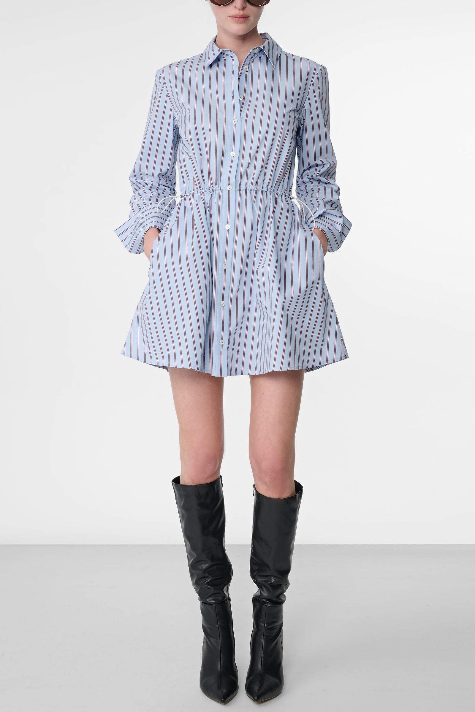 KIRBY LONG SLEEVE MINI SHIRT DRESS