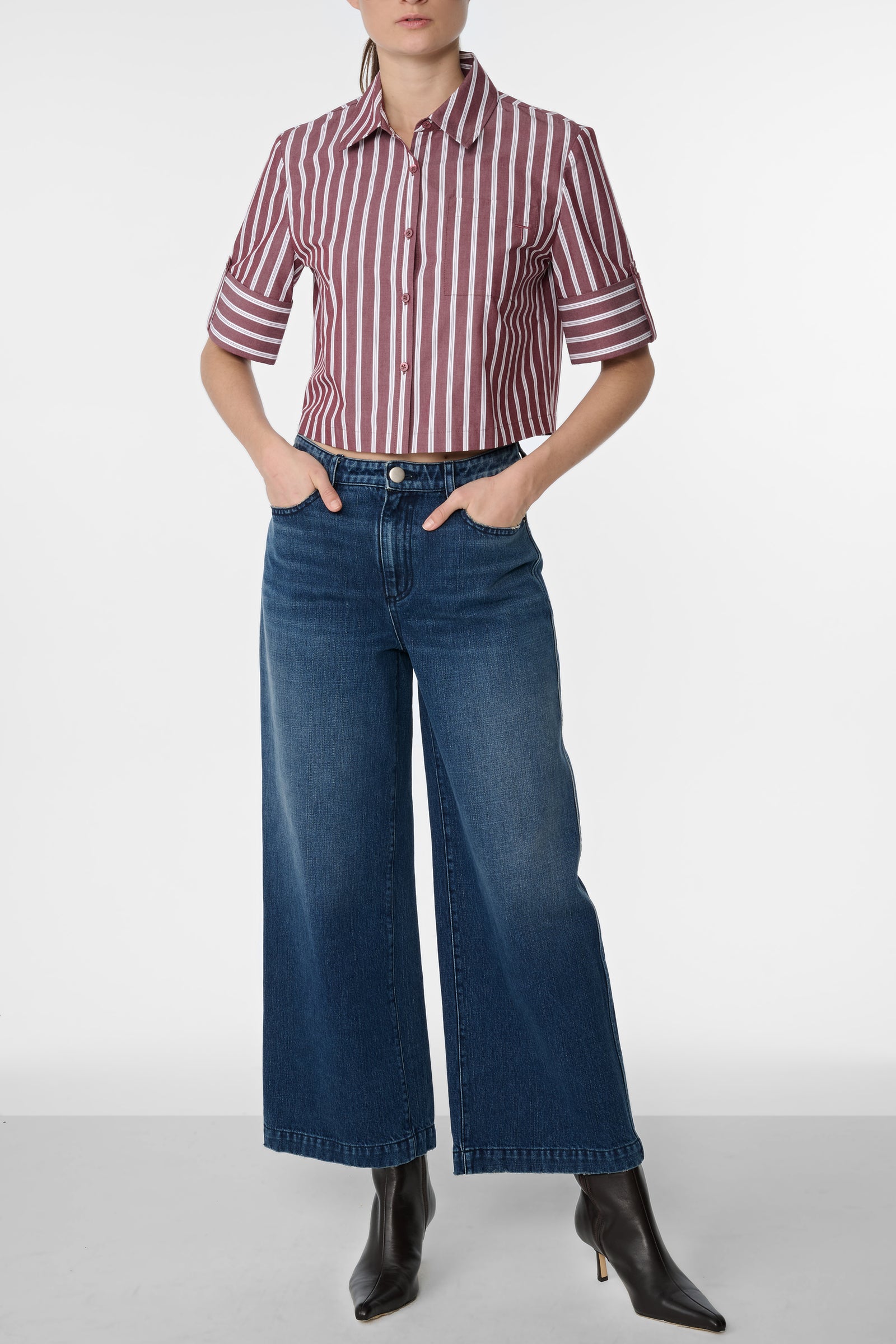 BROOKS CROPPED BUTTON DOWN