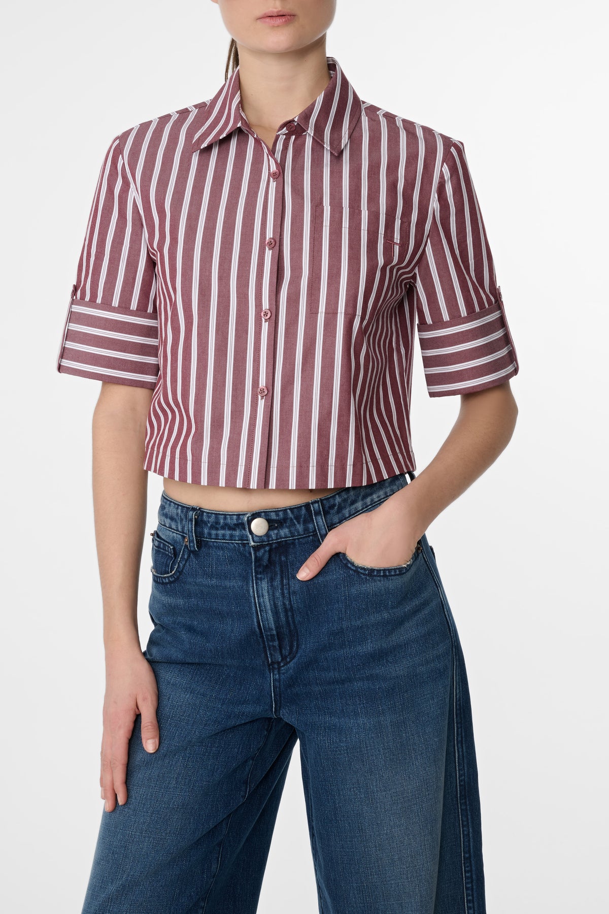 BROOKS CROPPED BUTTON DOWN