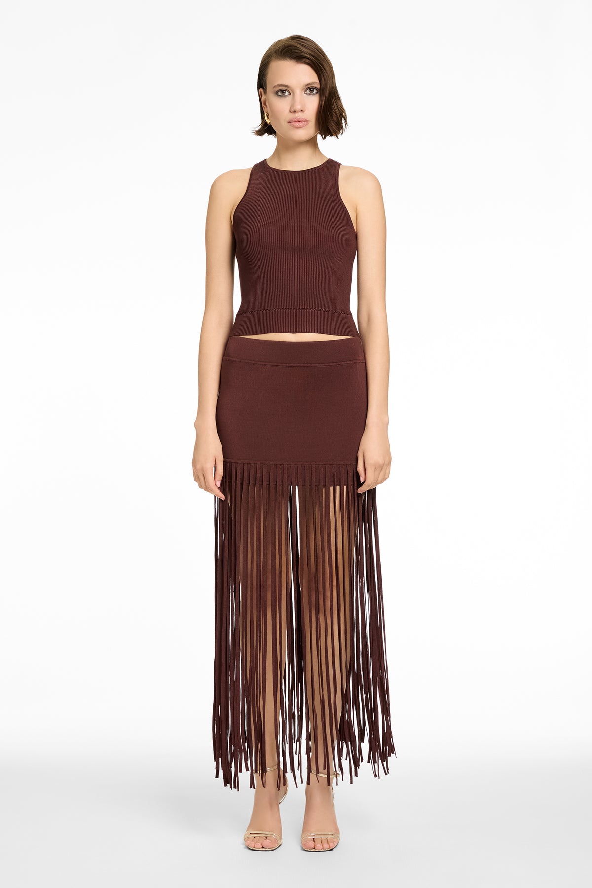 CARLYLE SHORT SKIRT WITH FRINGE - Toccin