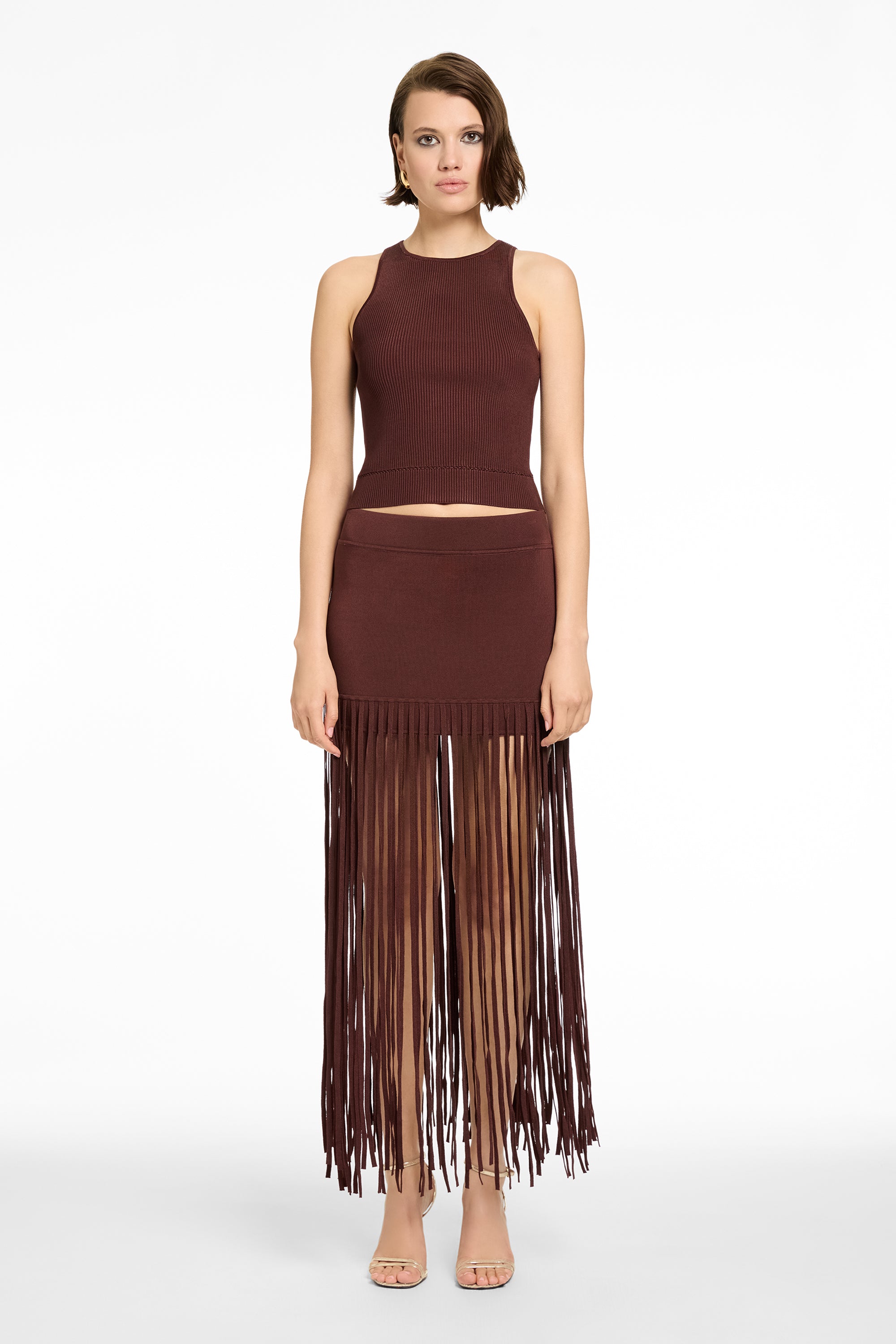 CARLYLE SHORT SKIRT WITH FRINGE - Toccin