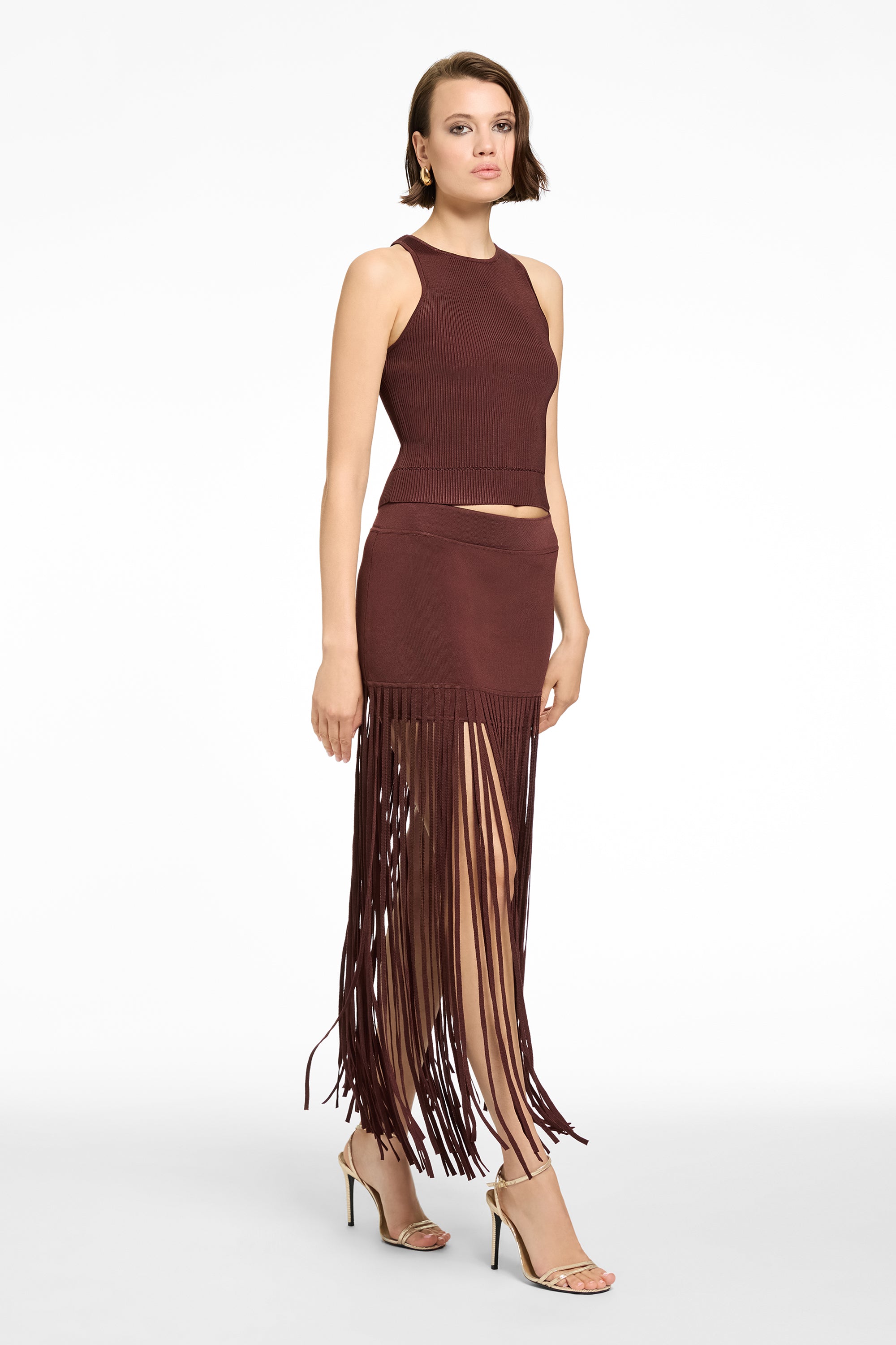 CARLYLE SHORT SKIRT WITH FRINGE - Toccin