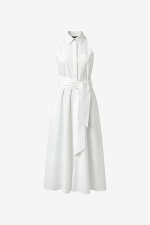 CHELSEA SLEEVELESS TIE-FRONT MIDI SHIRT DRESS - Toccin