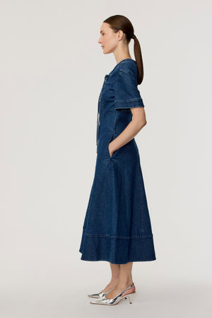 Dahlia Denim Midi Dress - Toccin