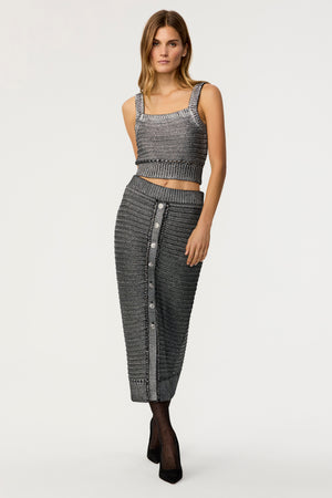 Tani Luxe Textured Knit Pencil Skirt