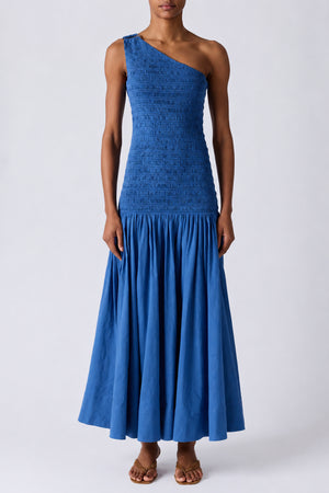 DARLENE ONE SHOULDER SMOCKED MAXI DRESS