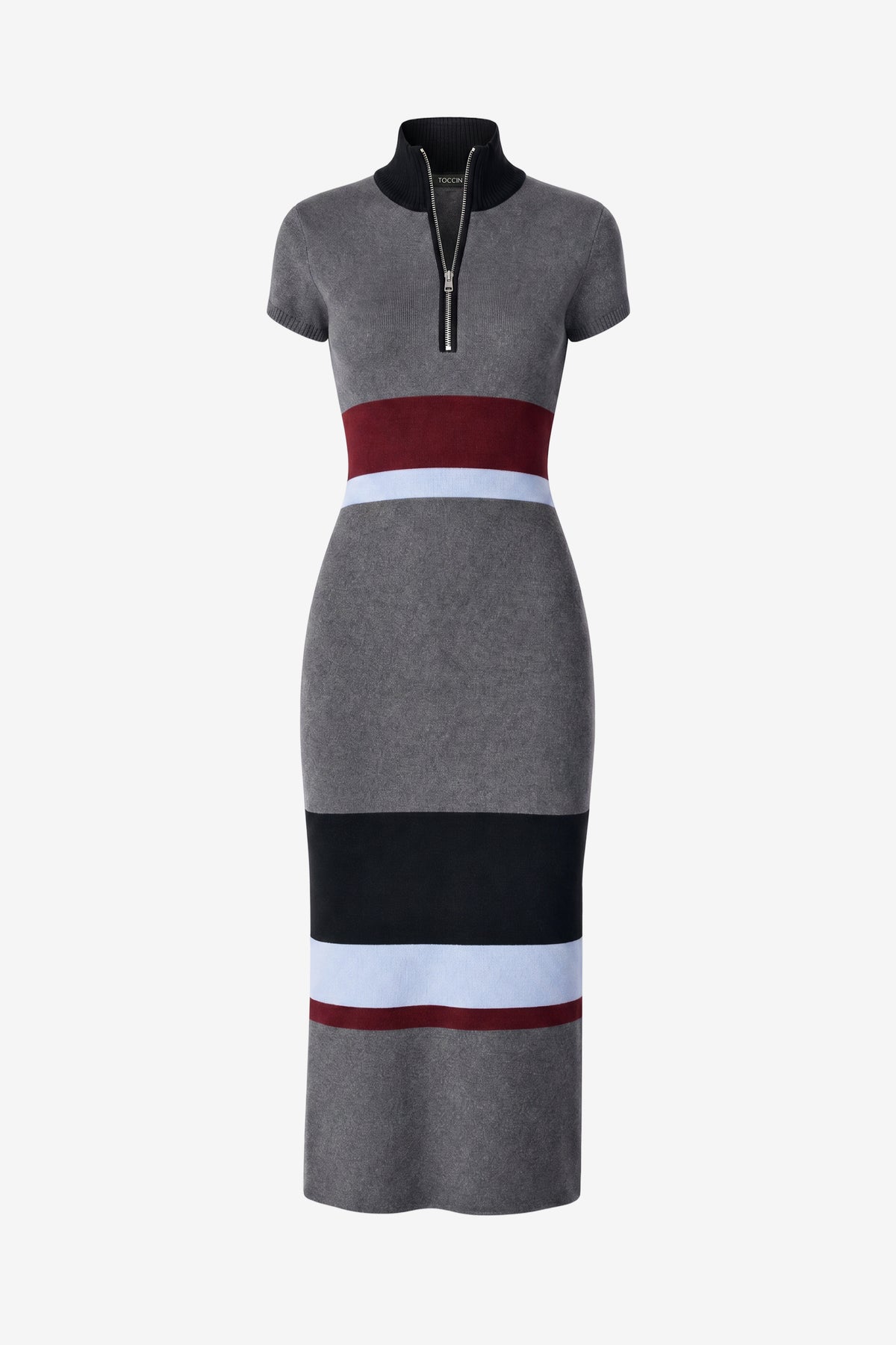 Toccin Women's Dasha Half Zip Mock Neck Midi Dress - Multi - Size XXS