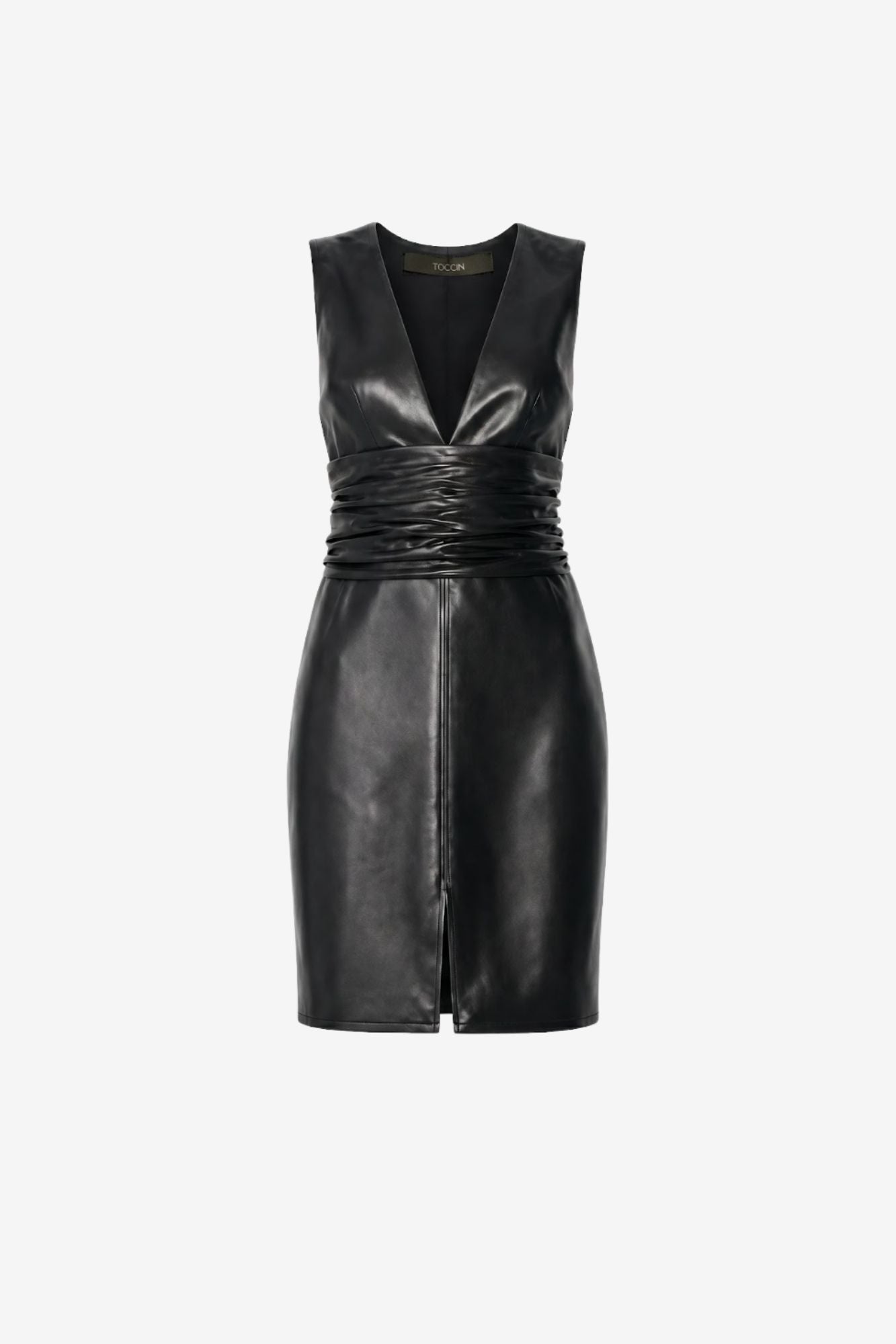 DASH V-NECK RUCHED KNEE LENGTH DRESS