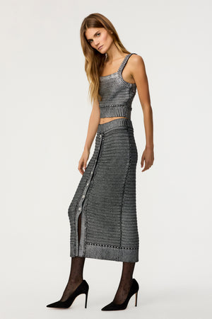 Tani Luxe Textured Knit Pencil Skirt