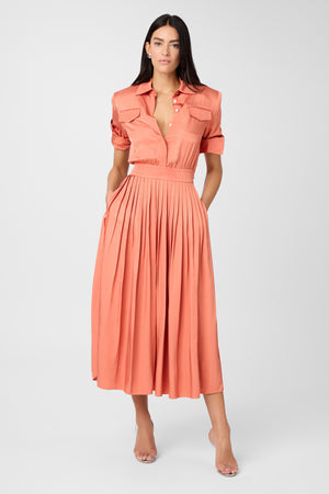 Eliana Shirt Pleated Midi Dress - Toccin