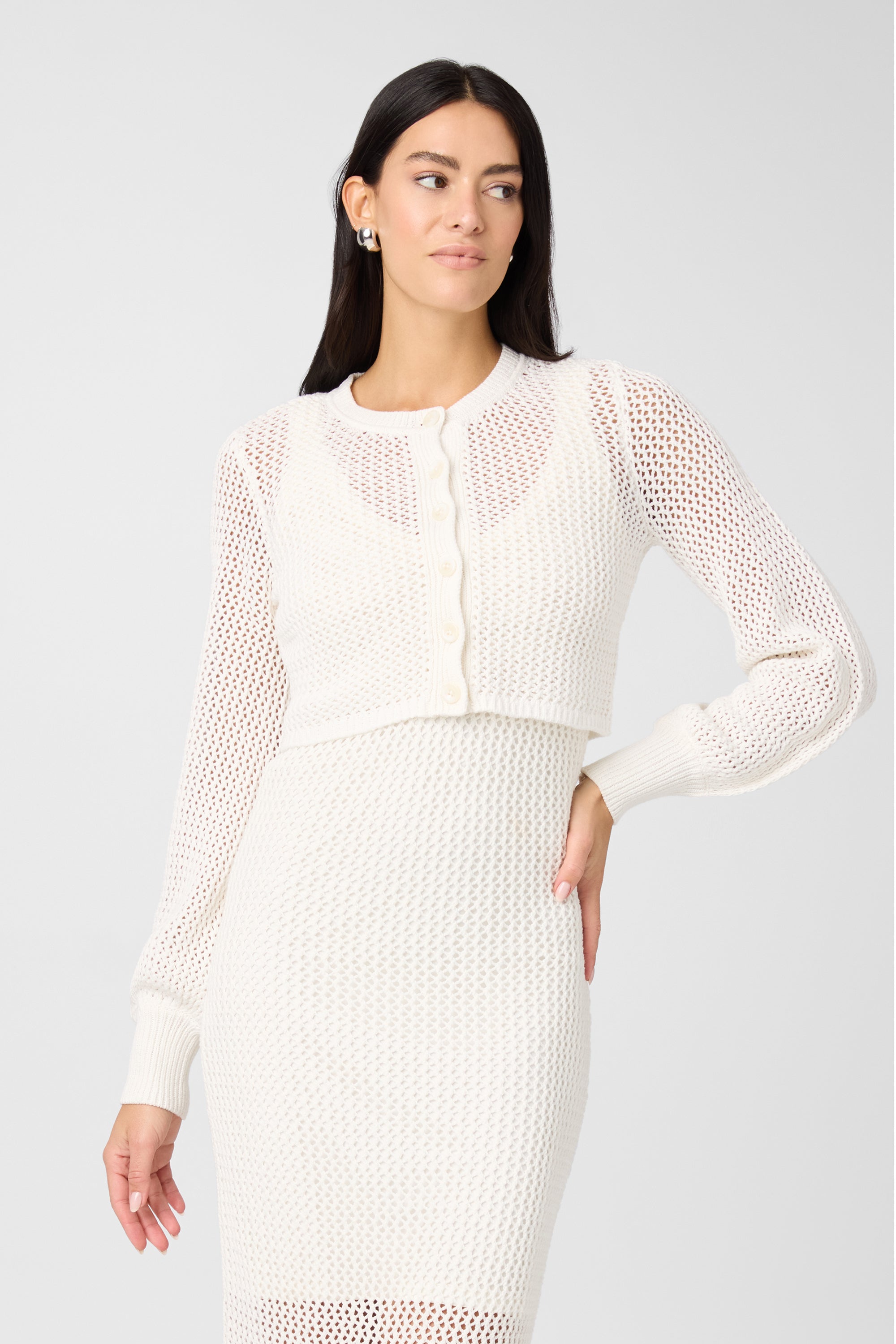 Tori Crochet Blouson Cardigan