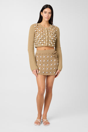 Abbie Flower Crochet Mini Skirt