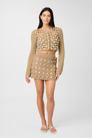 Abbie Flower Crochet Mini Skirt