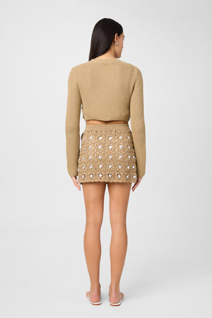 Abbie Flower Crochet Mini Skirt