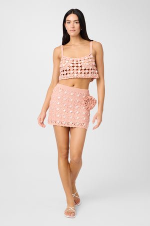 Abbie Flower Crochet Mini Skirt