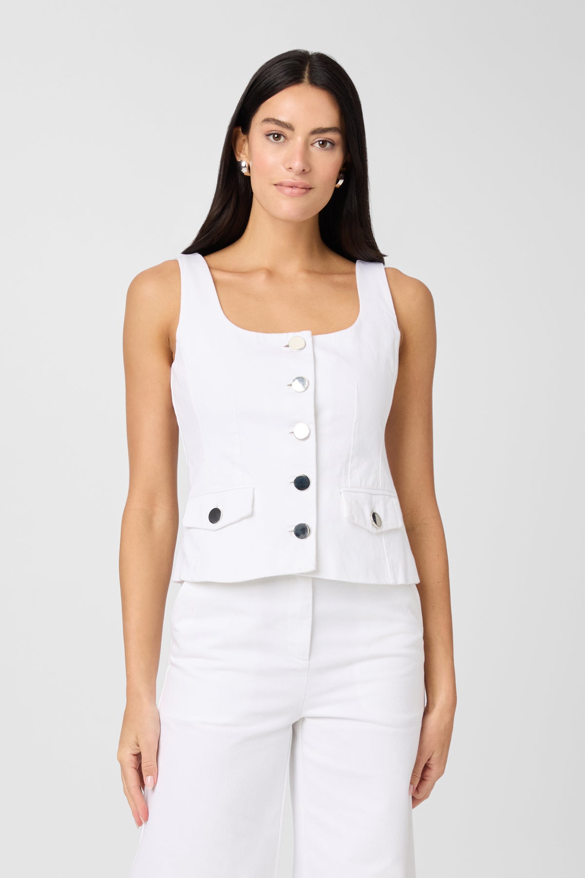 Georgia Denim Button Front Top - Toccin