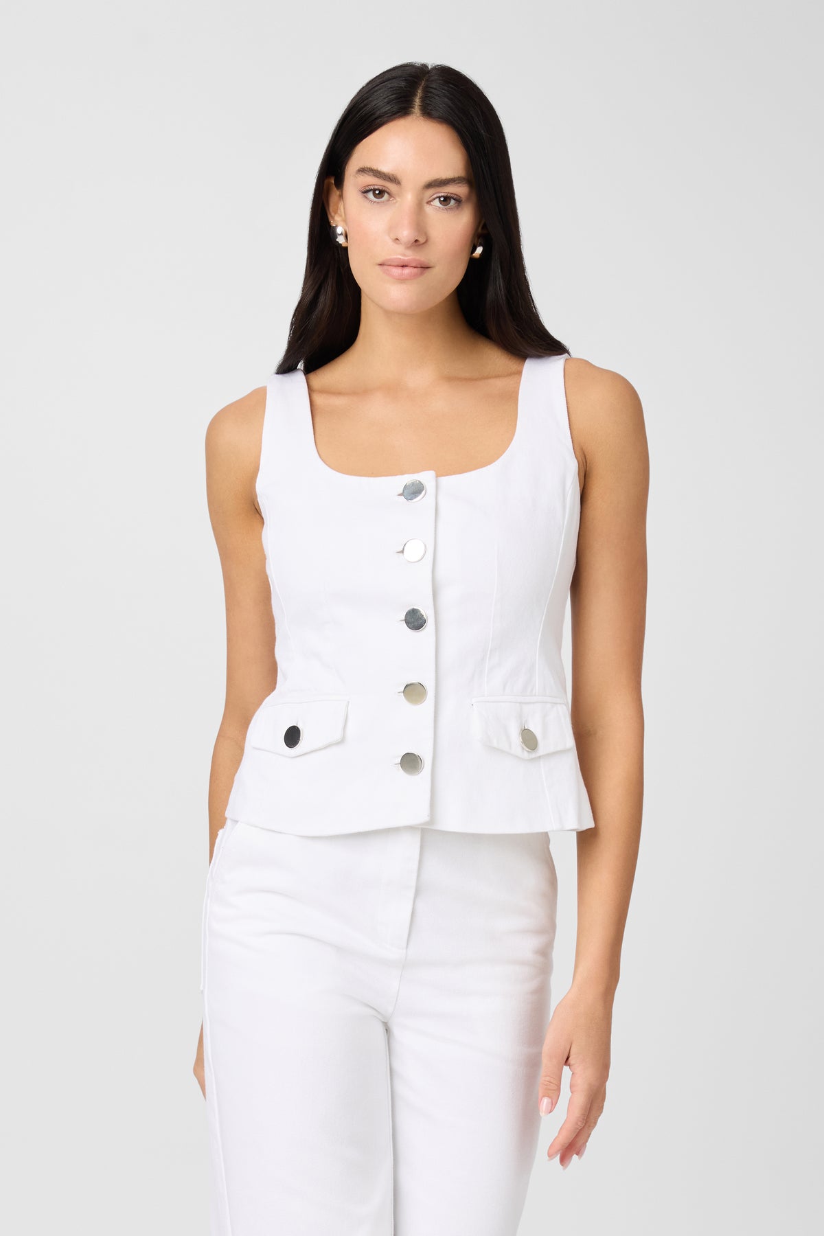 Georgia Denim Button Front Top - Toccin