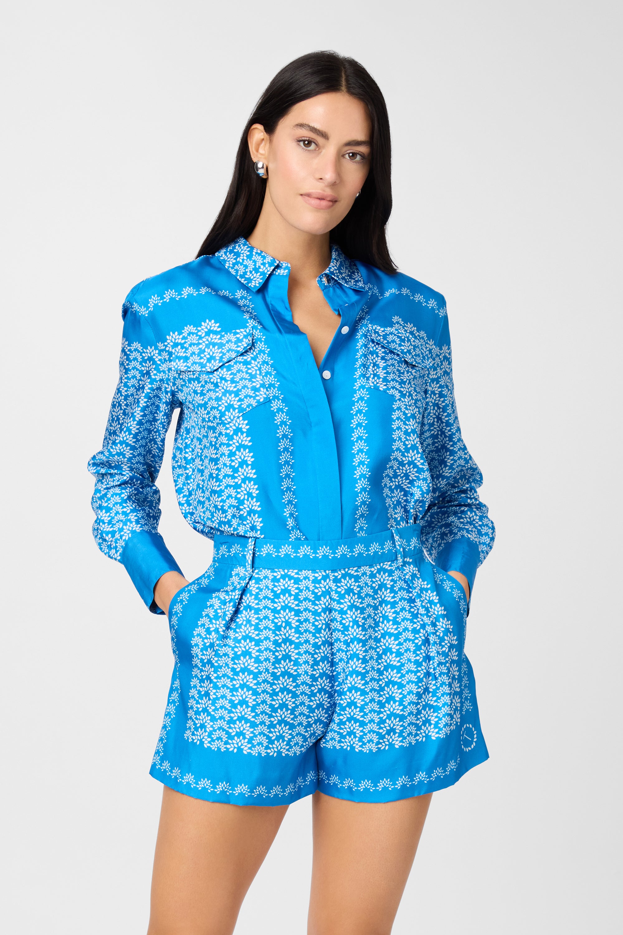 Annika Boyfriend Scarf Print Shirt
