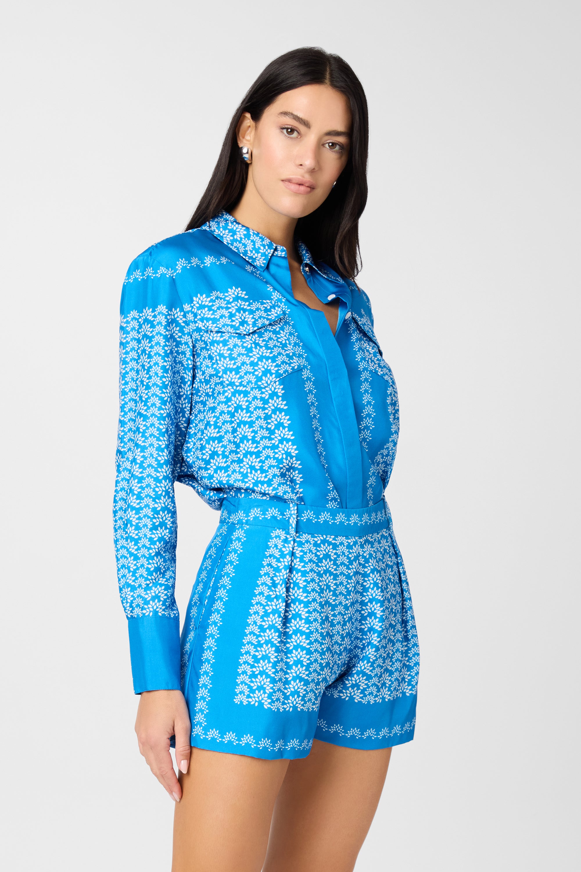 Annika Boyfriend Scarf Print Shirt - Toccin