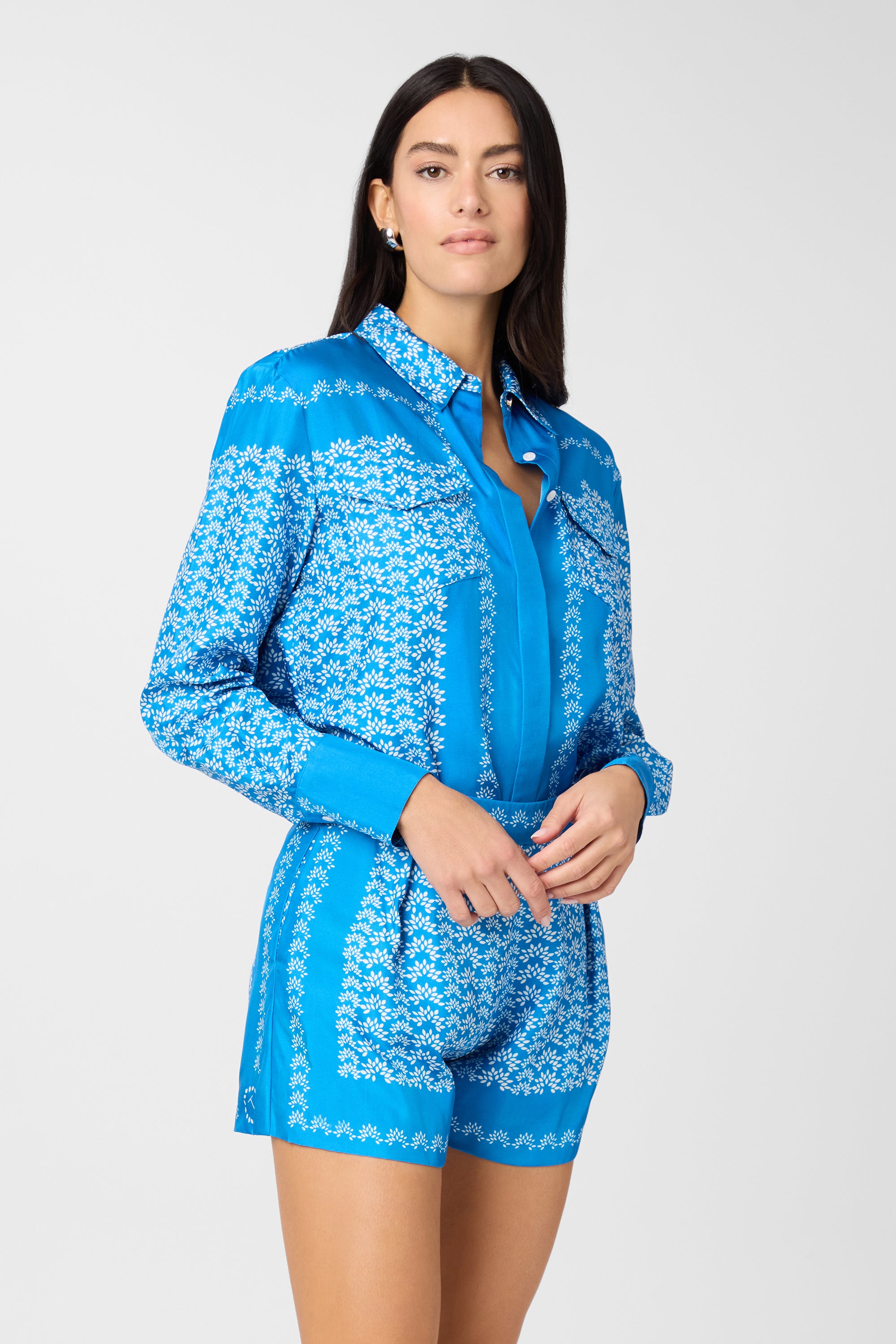 Annika Boyfriend Scarf Print Shirt - Toccin