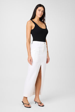 Fallon Denim Cargo Midi Skirt