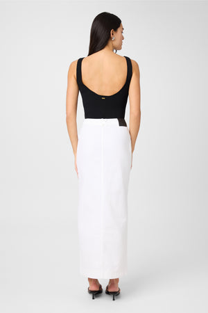 Fallon Denim Cargo Midi Skirt