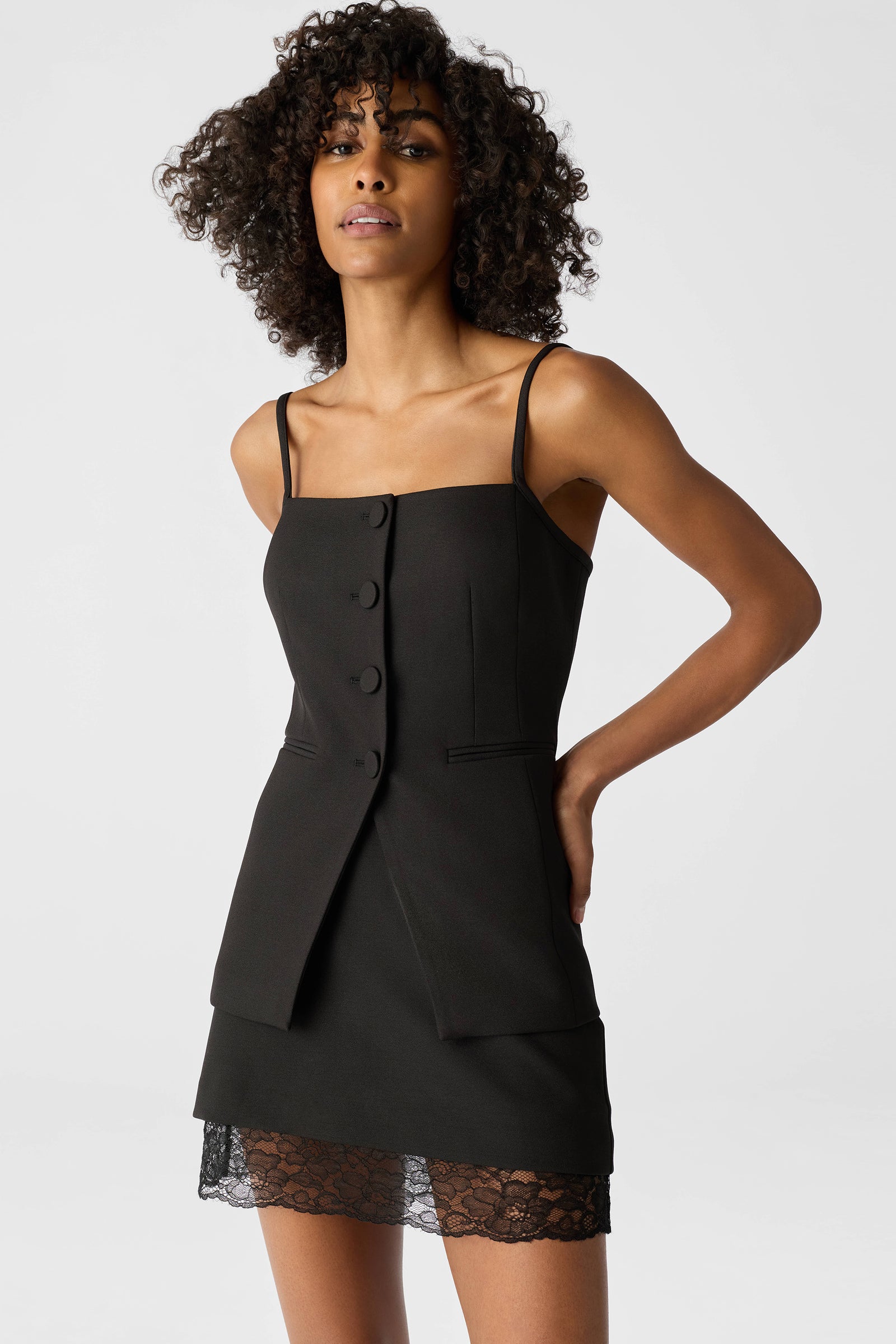 LELAND LACE COMBO MINI SKIRT