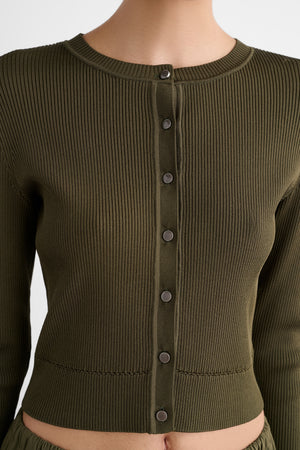 ZOE HIGH SHINE CROPPED CARDIGAN
