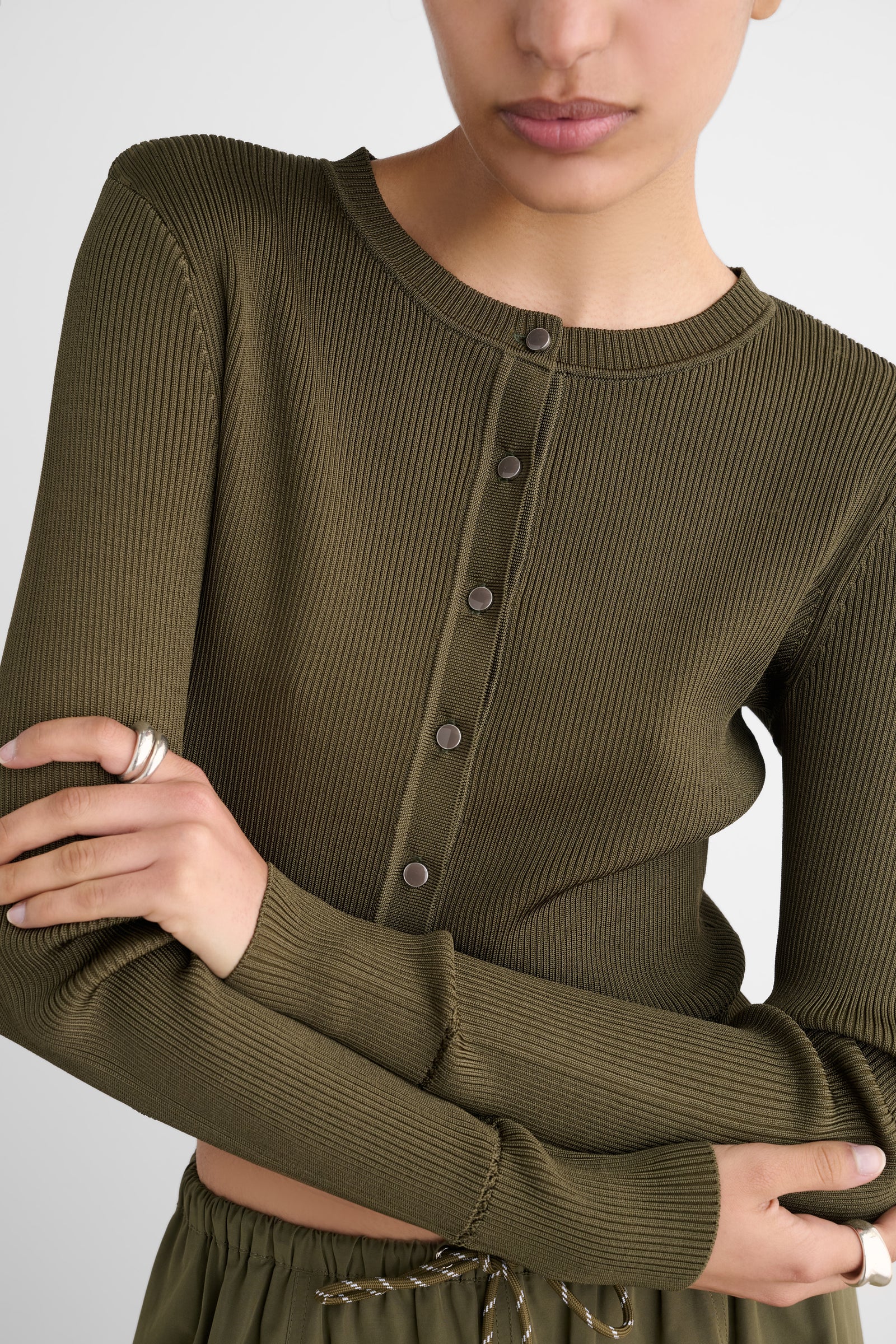 ZOE HIGH SHINE CROPPED CARDIGAN