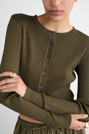 ZOE HIGH SHINE CROPPED CARDIGAN