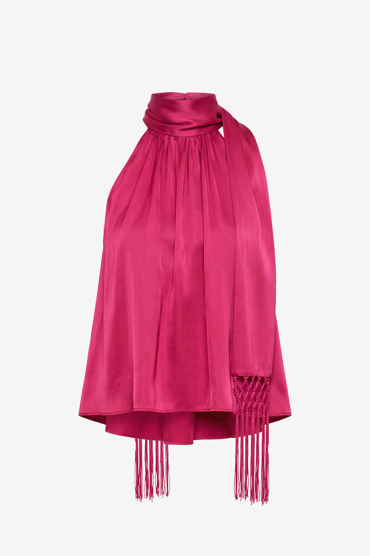 EMMIE TIE-NECK TOP WITH FRINGE - Toccin