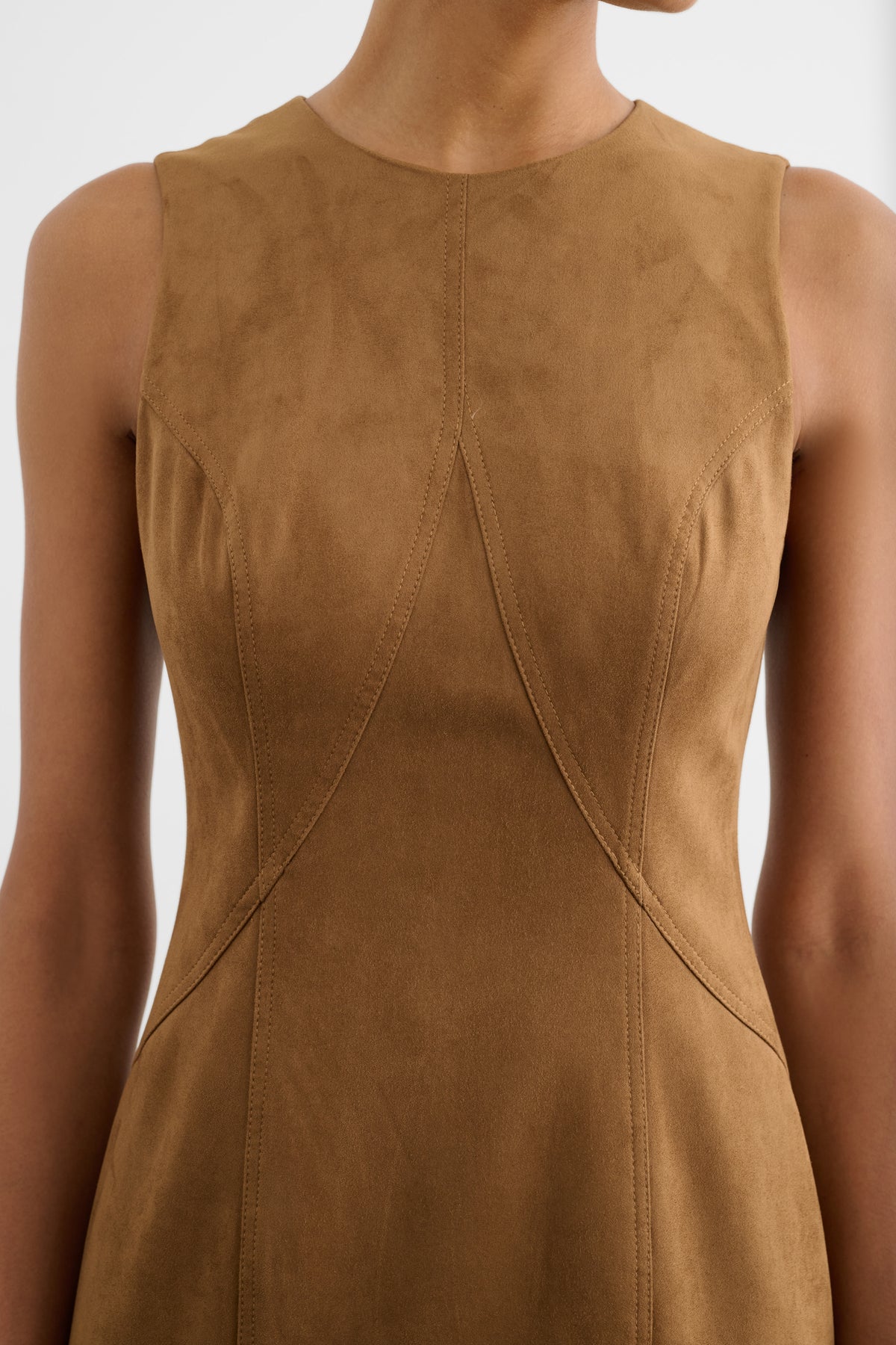 ESTHER SEAMED MINI DRESS WITH FRINGE