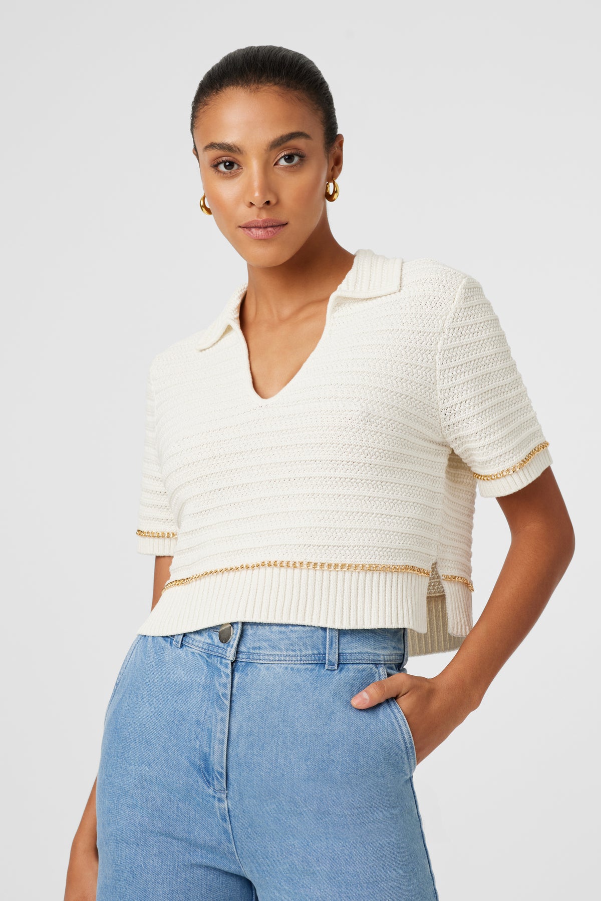 Essie Fine Knit Polo Tee - Toccin